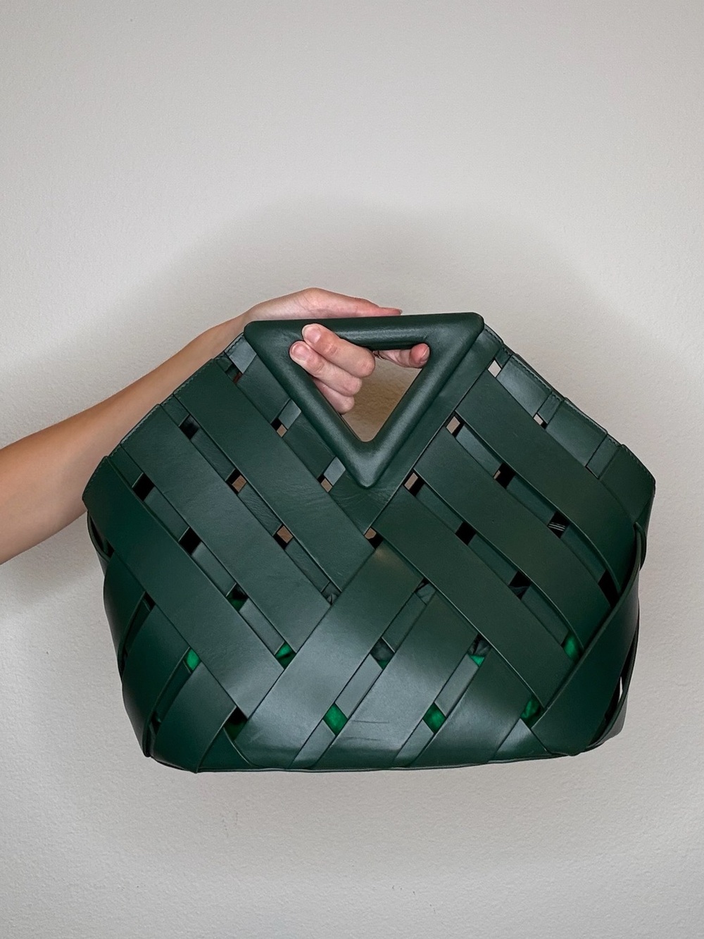 Bottega Veneta Green Triangle Basket